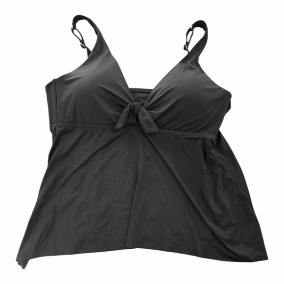 Becca Color Code Keyhole Tankini Swim Top in black NWT - Picture 2 of 5